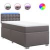 vidaXL Boxspring met matras kunstleer grijs 100x200 cm