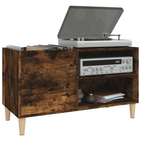 vidaXL Platenkast 84,5x38x48 cm bewerkt hout gerookt eikenkleurig