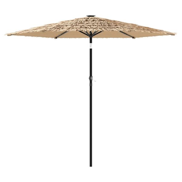 vidaXL Parasol met LED's en stalen paal 268x268x226 cm bruin