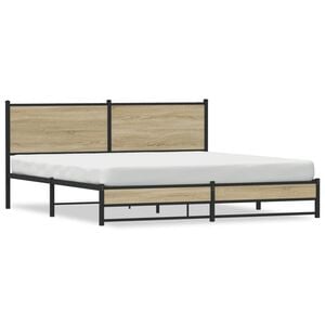 vidaXL Bedframe zonder matras metaal sonoma eikenkleurig 180x200 cm