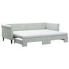 vidaXL Slaapbank onderschuifbed matrassen 80x200 cm fluweel lichtgrijs