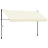 vidaXL Luifel uittrekbaar 350x150 cm stof en staal cr&egrave;mekleurig