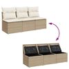vidaXL Tuinbank 3-zits met kussens poly rattan beige
