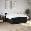vidaXL Boxspring met matras stof zwart 180x200 cm