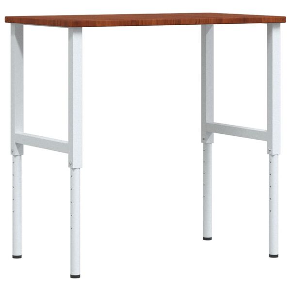 vidaXL Werkbank rechthoek 100x60x(71,5-98) cm eikenhout donkerbruin