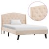 vidaXL Bedframe stof crème 100x200 cm