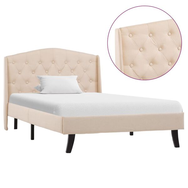 vidaXL Bedframe stof crème 100x200 cm