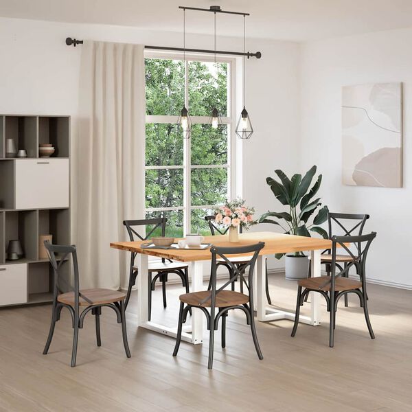 vidaXL Eettafel rechthoekig 180x120x74 cm massief eikenhout lichtbruin