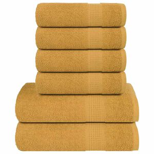 vidaXL 6-delige Handdoekenset FROGN 360 g/m&sup2; goud