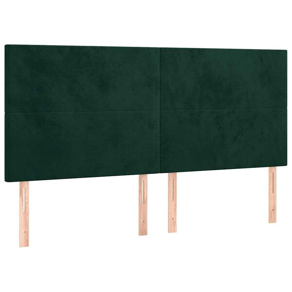 vidaXL Hoofdbord donkergroen 160x5x118/128 cm fluweel