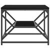 vidaXL Salontafel Zwart Eiken 51 x 50 x 40 cm Engineered hout en staal