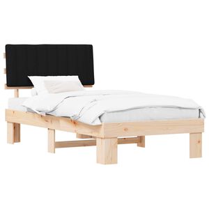 vidaXL Bedframe met Gevoerd Hoofdgedeelte Zwart 100 x 200 cm