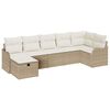 vidaXL Tuin Sofa Set met kussen met opslag 7 pcs Beige Poly riet