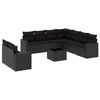vidaXL 10-delige Loungeset met kussens poly rattan zwart