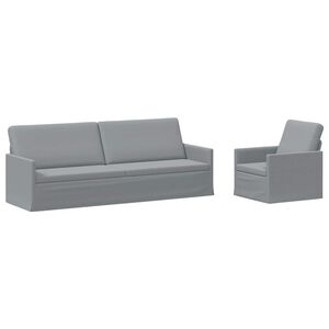 vidaXL Bankstel 2 pcs Lichtgrijs Stof