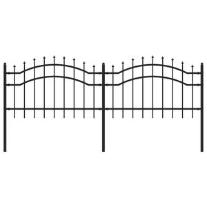 vidaXL Tuinhek met speerpunt zwart 239x75 cm gepoedercoat staal
