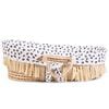 CHILDHOME Mozesmand raffia met matras en hoes luipaardprint