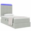 vidaXL Opbergbed met LED met matras Lichtgrijs 100 x 200 cm Fluweel