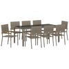 vidaXL Tuin eettafelset 9 st Grijs poly rattan