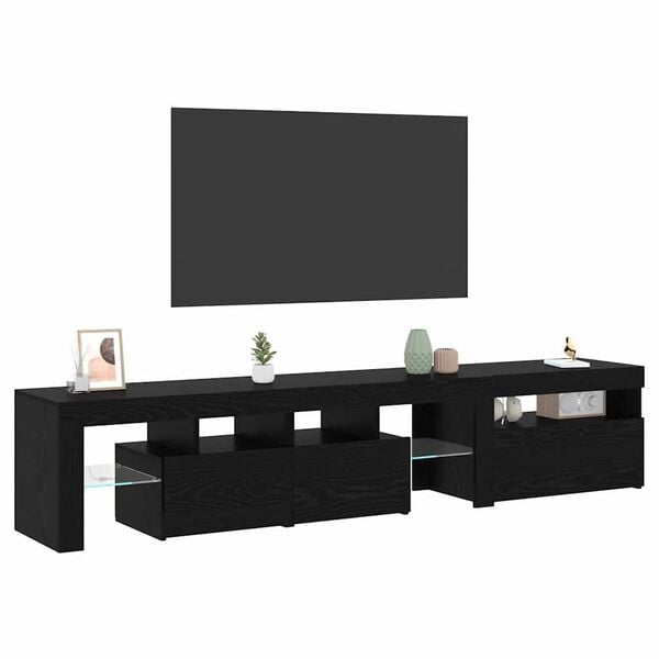 vidaXL TV-kast 2 pcs Zwart Eiken 200 x 36,5 x 40 cm Bewerkt hout