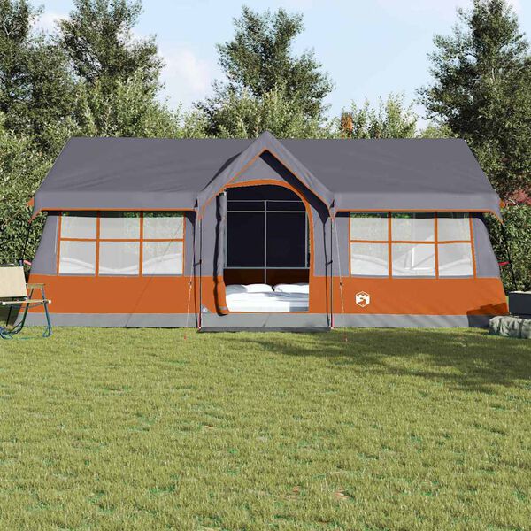 vidaXL Gezinstent met dak Grijs en Oranje 622 x 295 x 238 cm
