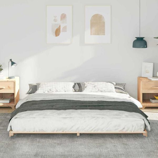 vidaXL Bedframe Bruin 180 x 210 cm Massief grenenhout