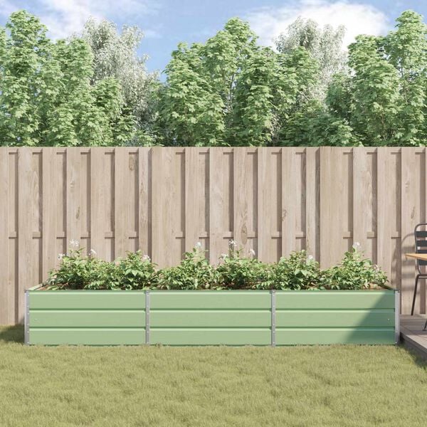 vidaXL Plantenbak Pastelgroen 195 x 100 x 45 cm Gegalvaniseerd staal