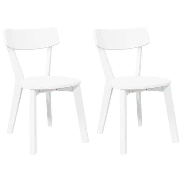 vidaXL Eetkamerstoelen 2 st massief hout rubber wit