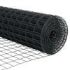 vidaXL Hek met Paal Grijs 0,4 x 25 m Staal en PVC