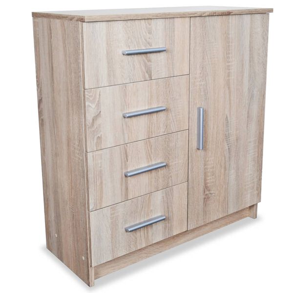 vidaXL Dressoir 79x35x88 cm bewerkt hout eiken