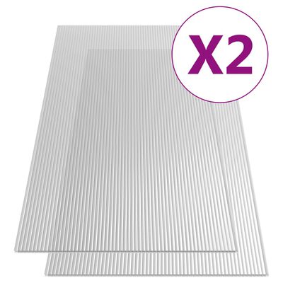 vidaXL Polycarbonaatplaten 2 st 4,5 mm 150x65 cm