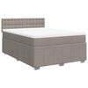 vidaXL Boxspring met matras stof taupe 140x200 cm