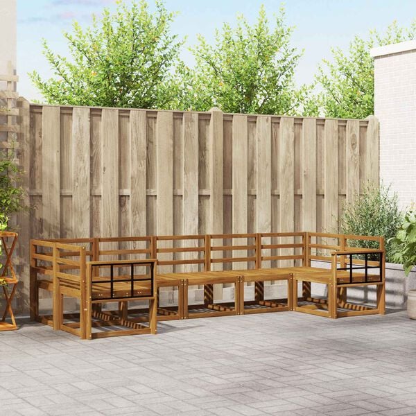 vidaXL Buiten bankenset 7 pcs Naturel Massief Acaciahout