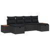 vidaXL Tuin Sofa Set 6 st Zwart poly rattan