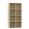 vidaXL Boekenkast/dressoir 66x30x130 cm hout wit en sonoma eikenkleur
