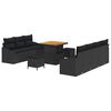 vidaXL Tuinbankenset 10 st Zwart poly rattan