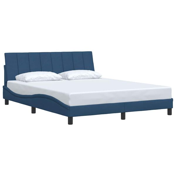 vidaXL Bedframe zonder matras "Hanko" stof blauw 160x200 cm