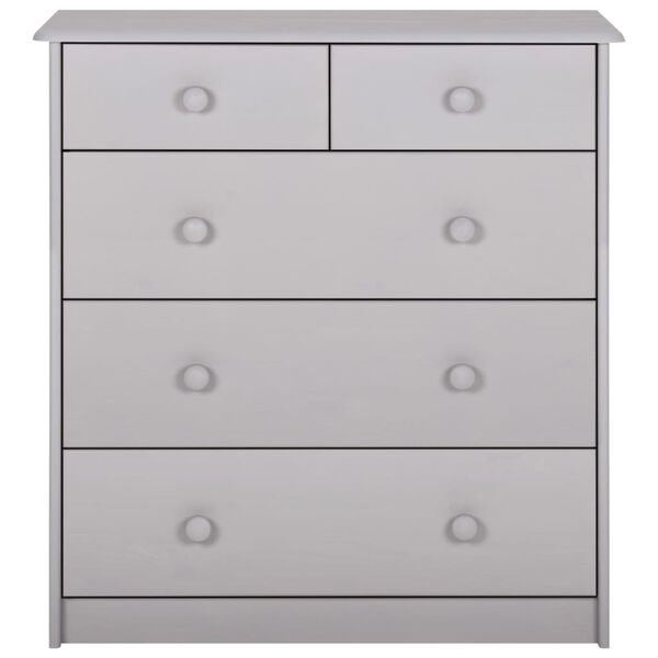 vidaXL Ladekast 75x35x80,5 cm massief grenenhout grijs