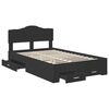 vidaXL Bedframe met hoofdeinde Zwart 135 x 190 cm Bewerkt hout