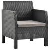 vidaXL Tuinstoel met kussen antraciet 63x65x76 cm PP rattan