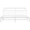 vidaXL Bedframe met hoofdbord metaal wit 193x203 cm