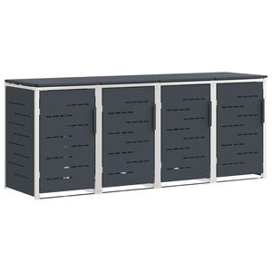 vidaXL Containerombouw for 4 Bins 240L Roestvrij staal
