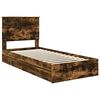 vidaXL Opslag bed met lade Gerookt eiken 90 x 200 cm Bewerkt hout