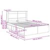 vidaXL Bedframe Gerookt eiken 140 x 190 cm Massief grenenhout