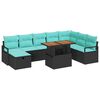 vidaXL Tuinbankenset 9 st Zwart poly rattan
