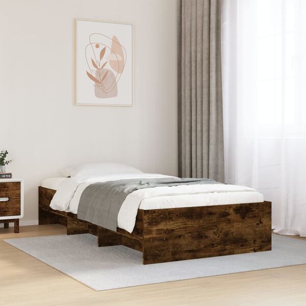 vidaXL Bedframe zonder matras hout gerookt eikenkleurig 90x190 cm