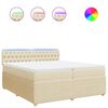 vidaXL Boxspring met matras stof cr&egrave;mekleurig 200x200 cm