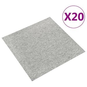 vidaXL Tapijttegels 20 st 5 m&sup2; 50x50 cm lichtgrijs