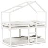 vidaXL Stapelbed met dak massief grenenhout wit 75x190 cm