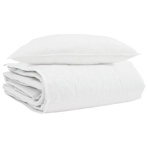 vidaXL Winter Dekbed met kussen 2 st Wit Donsveertjes